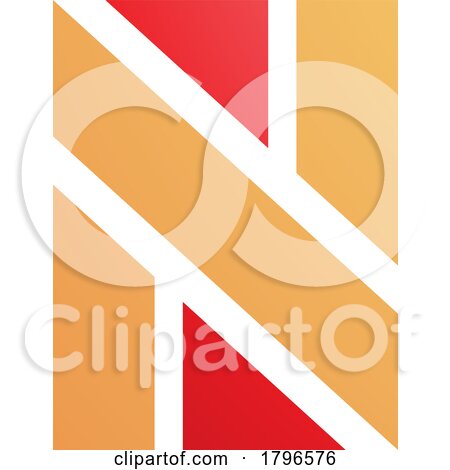 Orange and Red Rectangle Shaped Letter N Icon by cidepix