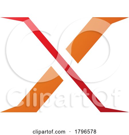 Orange and Red Pointy Tipped Letter X Icon by cidepix