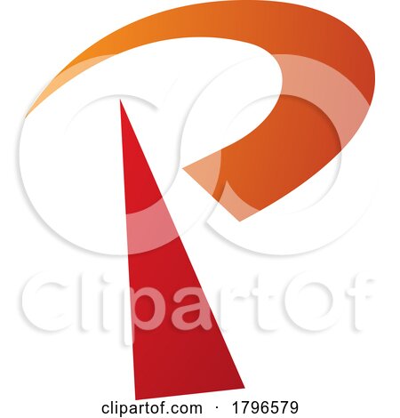 Orange and Red Radio Tower Shaped Letter P Icon by cidepix