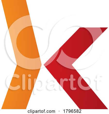 Orange and Red Lowercase Arrow Shaped Letter K Icon by cidepix