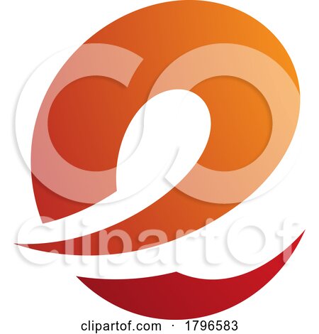 Orange and Red Lowercase Letter E Icon with Soft Spiky Curves by cidepix