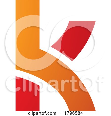 Orange and Red Lowercase Letter K Icon with Overlapping Paths by cidepix