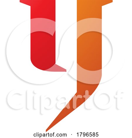 Orange and Red Lowercase Letter Y Icon by cidepix