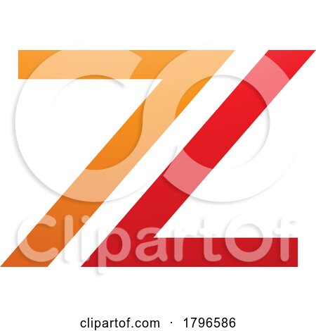 Orange and Red Number 7 Shaped Letter Z Icon by cidepix