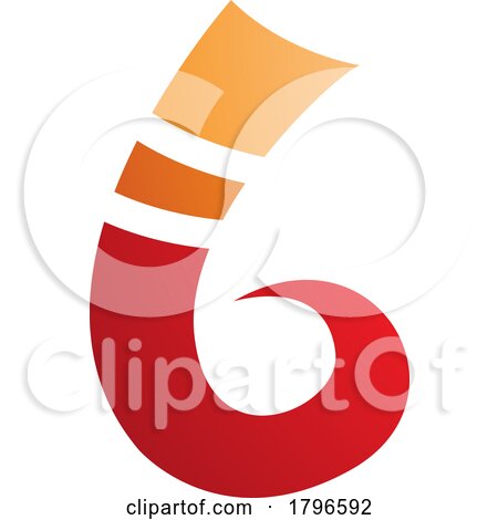 Orange and Red Curly Spike Shape Letter B Icon by cidepix