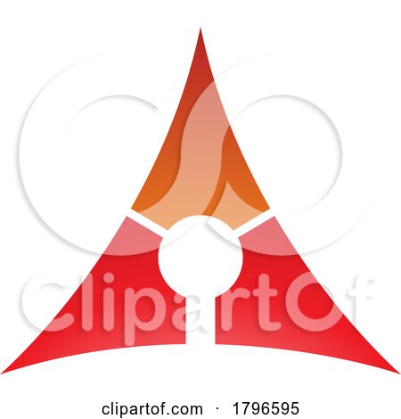 Orange and Red Deflated Triangle Letter a Icon by cidepix