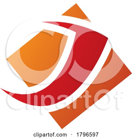 Orange and Red Diamond Square Letter J Icon by cidepix