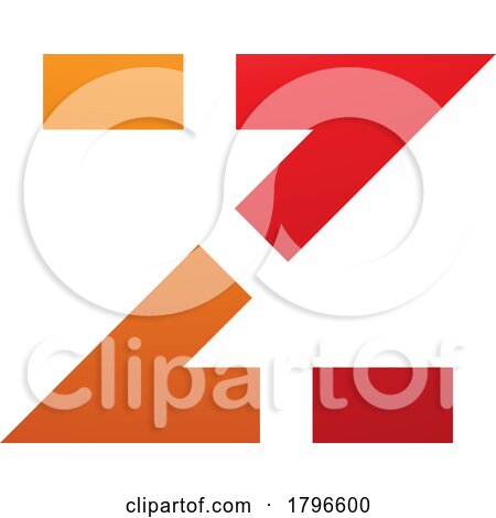 Orange and Red Dotted Line Shaped Letter Z Icon by cidepix