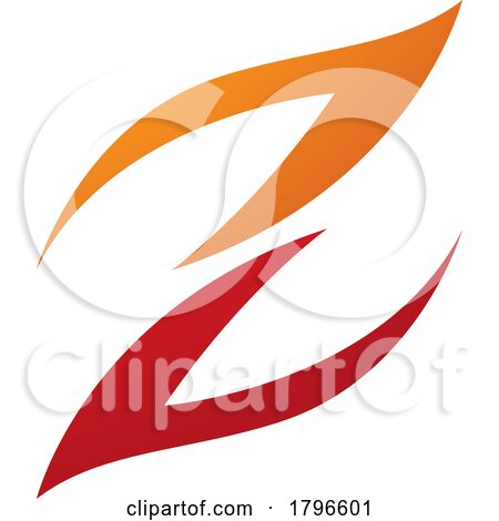 Orange and Red Fire Shaped Letter Z Icon by cidepix