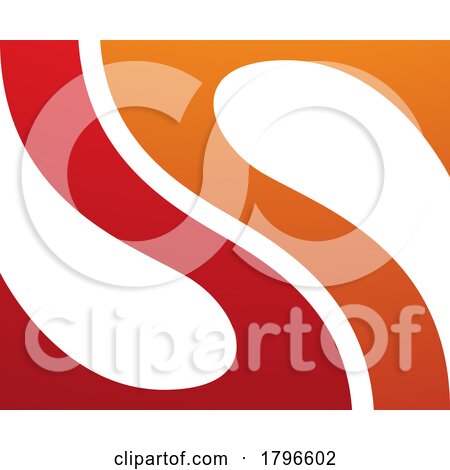 Orange and Red Fish Fin Shaped Letter S Icon by cidepix