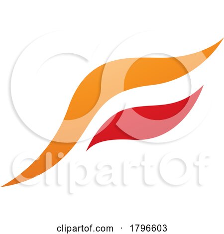 Orange and Red Flying Bird Shaped Letter F Icon by cidepix