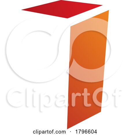 Orange and Red Folded Letter I Icon by cidepix