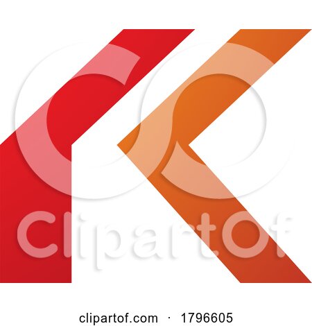 Orange and Red Folded Letter K Icon by cidepix