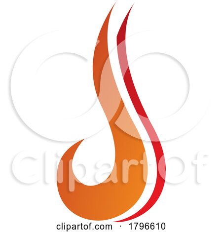Orange and Red Hook Shaped Letter J Icon by cidepix