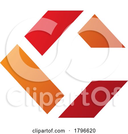 Orange and Red Letter C Icon Made of Rectangles by cidepix