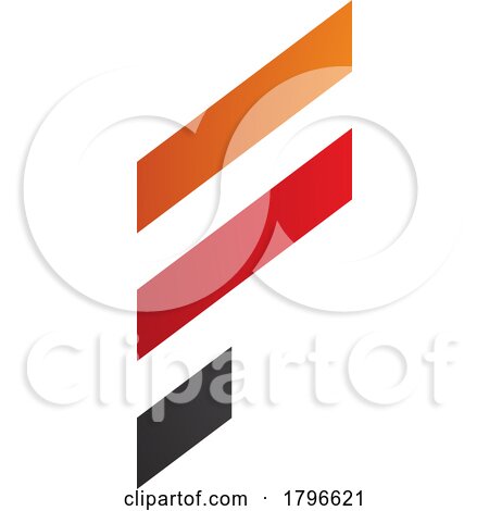 Orange and Red Letter F Icon with Diagonal Stripes by cidepix