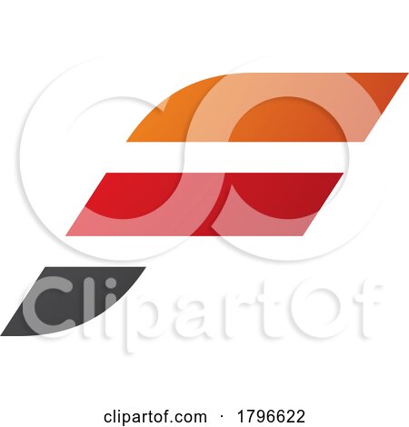 Orange and Red Letter F Icon with Horizontal Stripes by cidepix