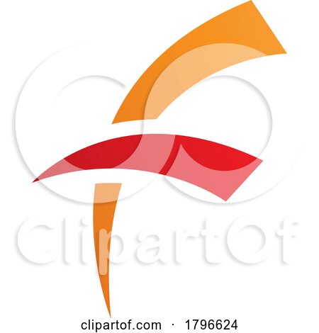 Orange and Red Letter F Icon with Round Spiky Lines by cidepix