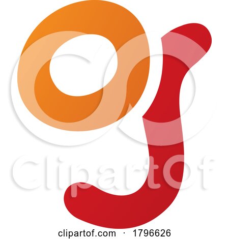 Orange and Red Letter G Icon with Soft Round Lines by cidepix