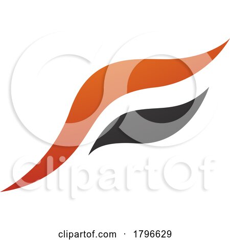 Orange and Black Flying Bird Shaped Letter F Icon by cidepix