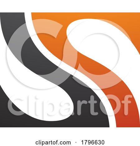 Orange and Black Fish Fin Shaped Letter S Icon by cidepix