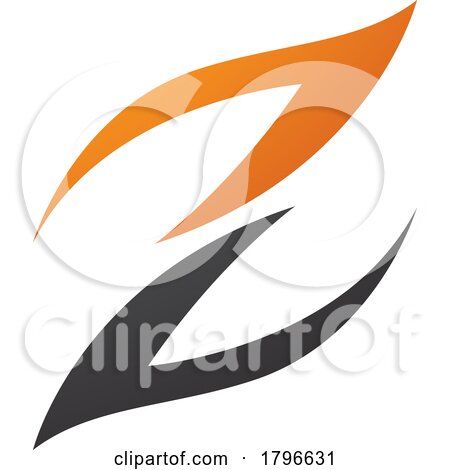 Orange and Black Fire Shaped Letter Z Icon by cidepix