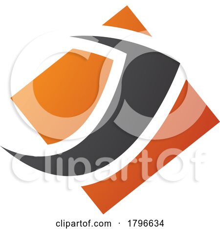 Orange and Black Diamond Square Letter J Icon by cidepix