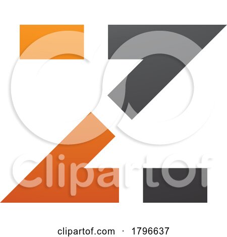 Orange and Black Dotted Line Shaped Letter Z Icon by cidepix