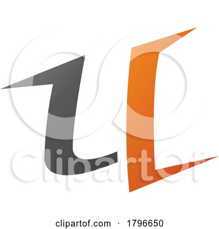 Orange and Black Spiky Shaped Letter U Icon by cidepix