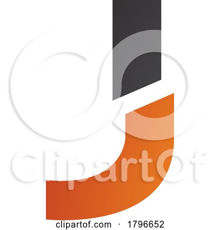 Orange and Black Split Shaped Letter J Icon by cidepix