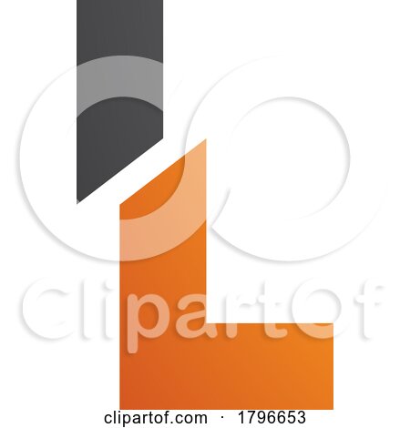 Orange and Black Split Shaped Letter L Icon by cidepix
