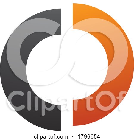 Orange and Black Split Shaped Letter O Icon by cidepix