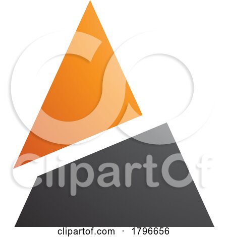 Orange and Black Split Triangle Shaped Letter a Icon by cidepix