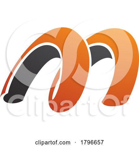 Orange and Black Spring Shaped Letter M Icon by cidepix
