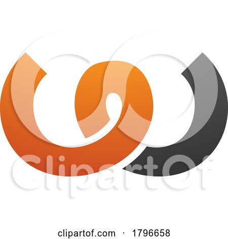 Orange and Black Spring Shaped Letter W Icon by cidepix