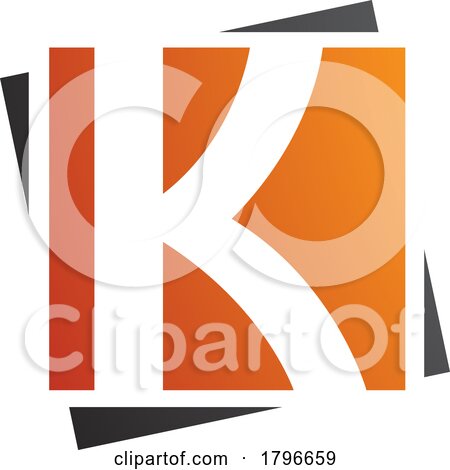 Orange and Black Square Letter K Icon by cidepix