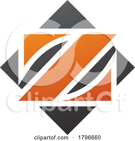 Orange and Black Square Diamond Shaped Letter Z Icon by cidepix
