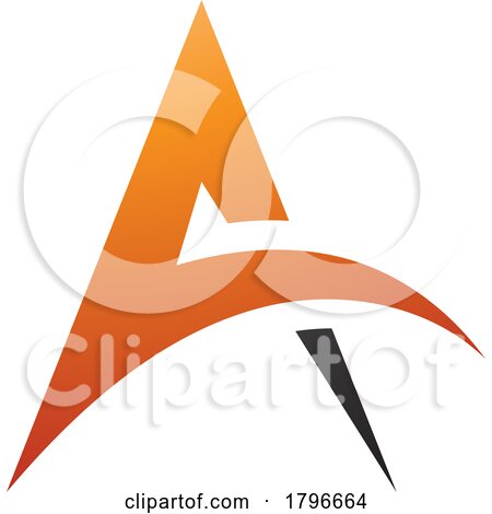 Orange and Black Spiky Arch Shaped Letter a Icon by cidepix