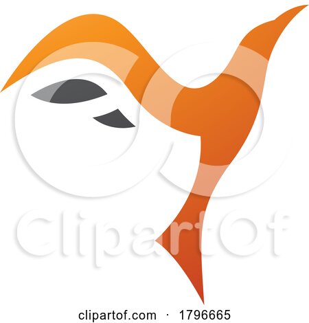 Orange and Black Rising Bird Shaped Letter Y Icon by cidepix