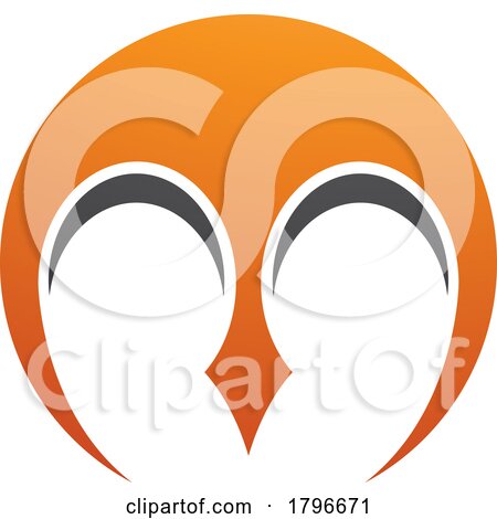 Orange and Black Round Letter M Icon with Pointy Tips by cidepix