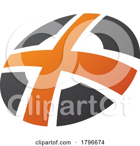 Orange and Black Round Shaped Letter X Icon by cidepix