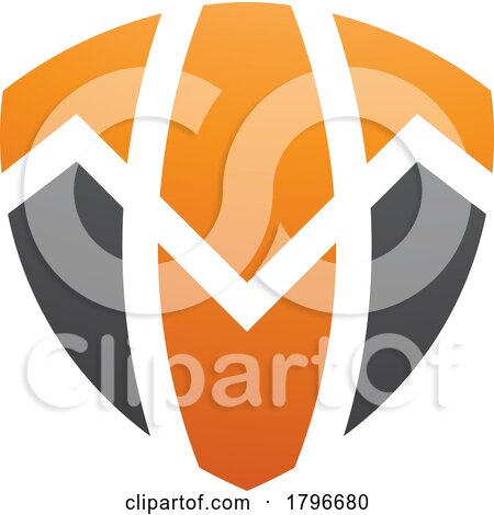 Orange and Black Shield Shaped Letter T Icon by cidepix