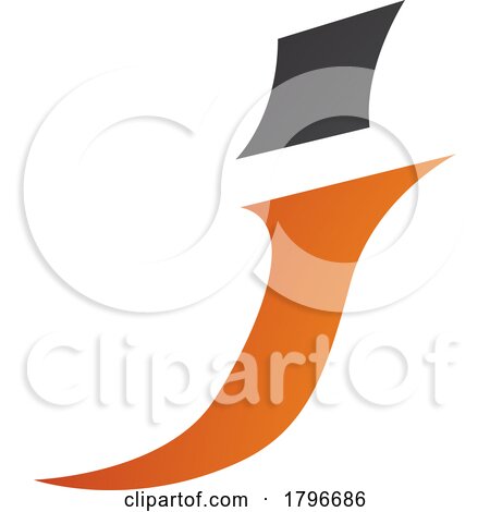 Orange and Black Spiky Italic Letter J Icon by cidepix