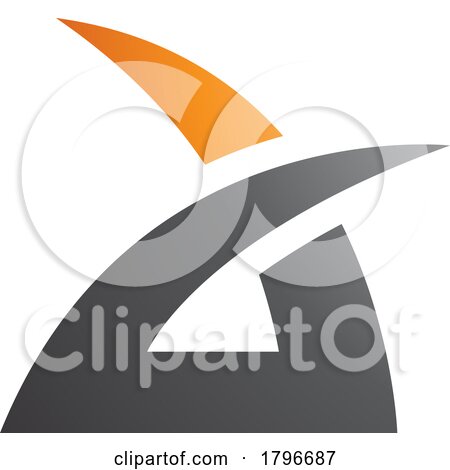 Orange and Black Spiky Grass Shaped Letter a Icon by cidepix