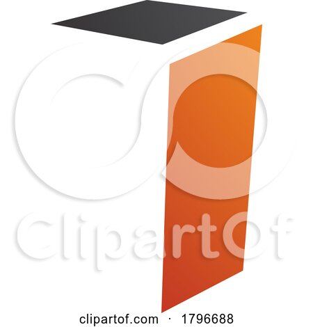 Orange and Black Folded Letter I Icon by cidepix