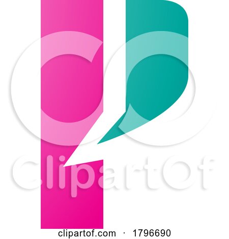 Magenta and Green Letter P Icon with a Bold Rectangle by cidepix