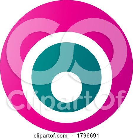 Magenta and Green Letter O Icon with Nested Circles by cidepix