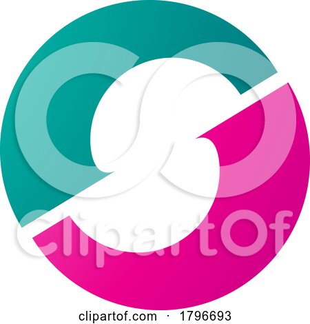 Magenta and Green Letter O Icon with an S Shape in the Middle by cidepix