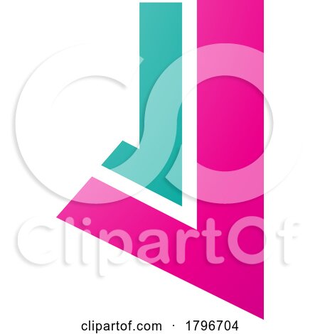 Magenta and Green Letter J Icon with Straight Lines by cidepix
