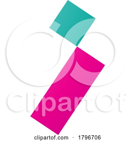 Magenta and Green Letter I Icon with a Square and Rectangle by cidepix